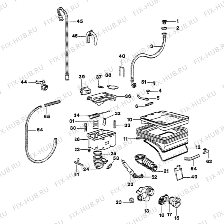 Взрыв-схема стиральной машины Husqvarna Electrolux QW8065 - Схема узла W30 Water details  D