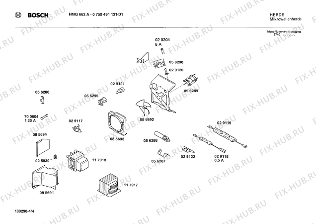 Схема №2 0750491131 HMG662A с изображением Контактная пленка для микроволновки Bosch 00056368