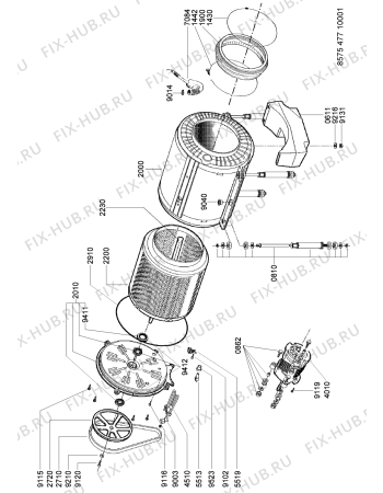 Схема №2 MWU107ECWT OS с изображением Моторчик для стиралки Whirlpool 481236178032