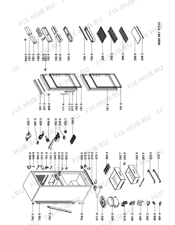Схема №1 KGG 2765/2 FH с изображением Часть корпуса для холодильника Whirlpool 481945299927