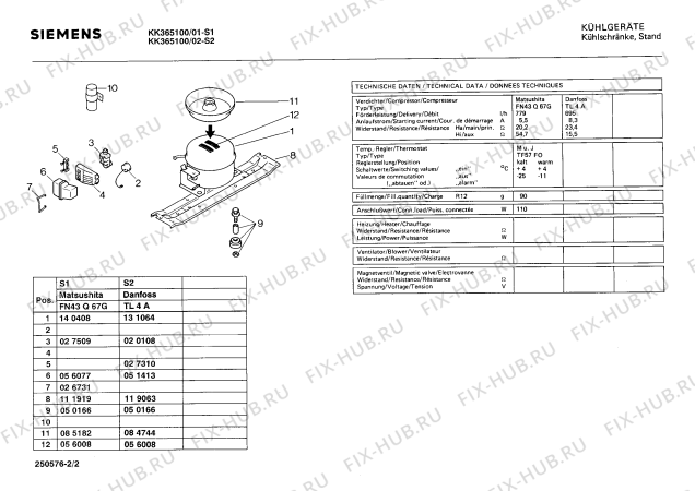 Взрыв-схема холодильника Siemens KK365100 - Схема узла 02