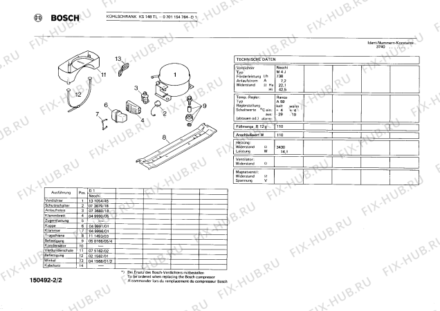 Взрыв-схема холодильника Bosch 0701154764 KS148TL - Схема узла 02