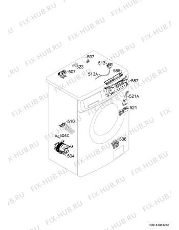 Взрыв-схема стиральной машины Electrolux LI1270E - Схема узла Electrical equipment 268