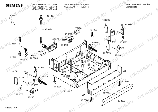 Схема №1 SE24A231FF с изображением Панель управления для посудомойки Siemens 00433714