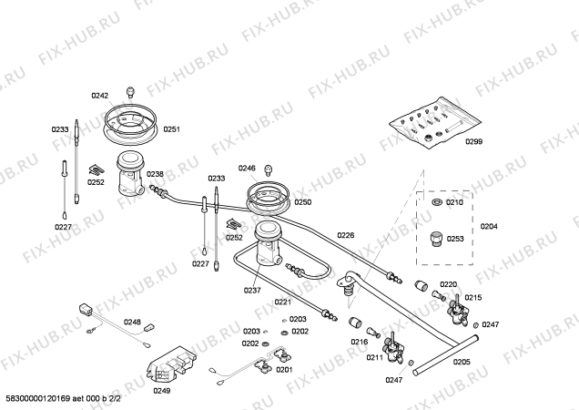 Взрыв-схема плиты (духовки) Bosch PGE375K03E ENC.PGE375K03E 2G BO30F PROFI-LINE - Схема узла 02