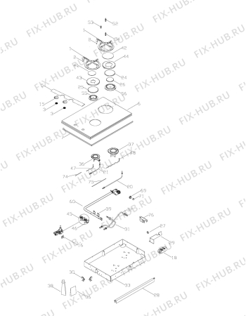 Схема №1 FM4300GAN с изображением Кран газовый для плиты (духовки) Aeg 3898563089