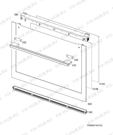 Взрыв-схема плиты (духовки) Aeg BER455120B - Схема узла Door