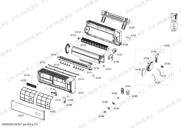 Схема №1 B1ZMI12910 с изображением Передняя панель для кондиционера Bosch 00685555