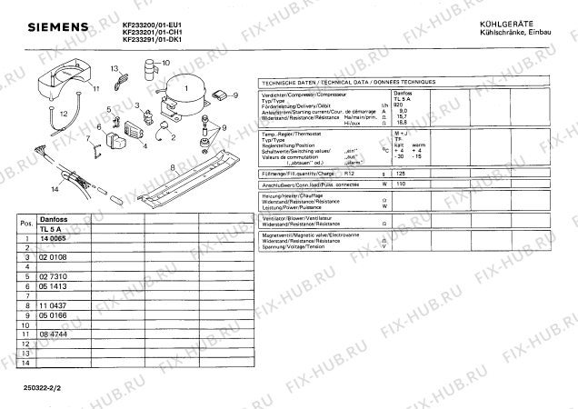 Взрыв-схема холодильника Siemens KF233200 - Схема узла 02