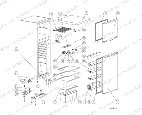 Схема №1 WKR 0830 A++ с изображением Электропроводка для холодильной камеры Whirlpool 482000015086