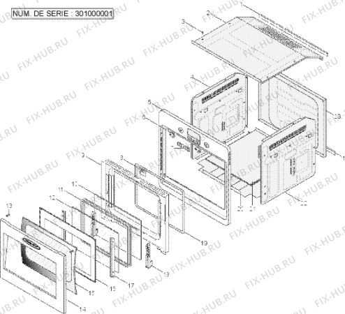 Взрыв-схема плиты (духовки) Hotpoint SC98PXT (F028760) - Схема узла