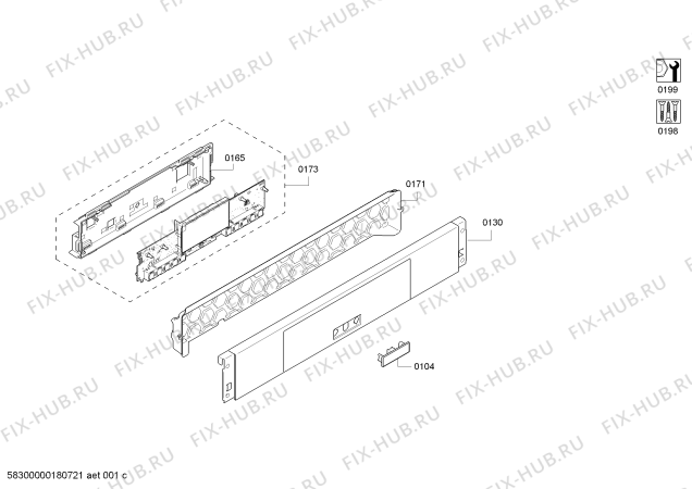 Схема №3 C88FT28H0 с изображением Панель для духового шкафа Bosch 11004066