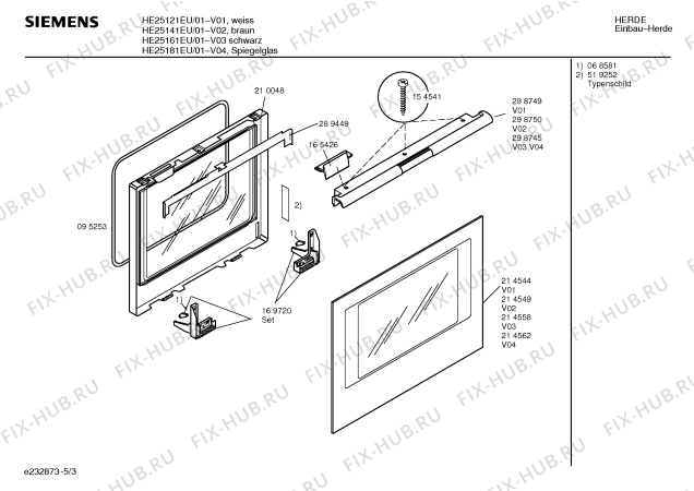 Схема №1 HE25141EU с изображением Инструкция по эксплуатации для плиты (духовки) Siemens 00522614