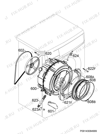 Схема №6 L82470BI с изображением Модуль (плата) для стиральной машины Aeg 973914528235034