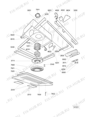 Схема №1 AKM 120 WH с изображением Панель для вытяжки Whirlpool 481245238208