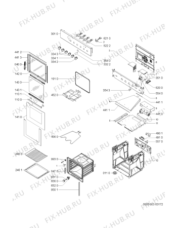 Схема №1 EGN 5400 IN с изображением Клавиша для плиты (духовки) Whirlpool 481241278304