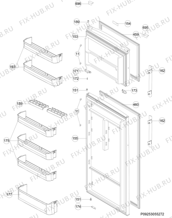 Взрыв-схема холодильника Electrolux EJF4442AEX - Схема узла Door 003