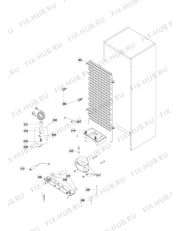 Взрыв-схема холодильника Whirlpool WBR 3012 W - Схема узла