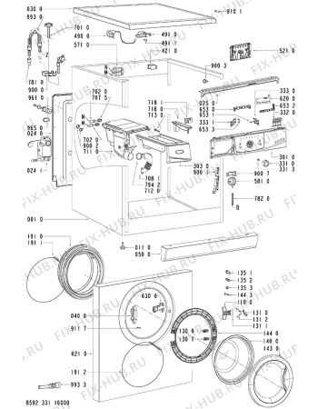 Схема №1 AWO/D 4120 с изображением Обшивка для стиралки Whirlpool 481245217751