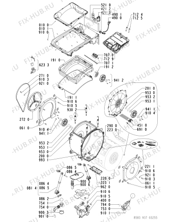 Схема №1 WATE 9375/2 с изображением Обшивка для стиралки Whirlpool 481245215492