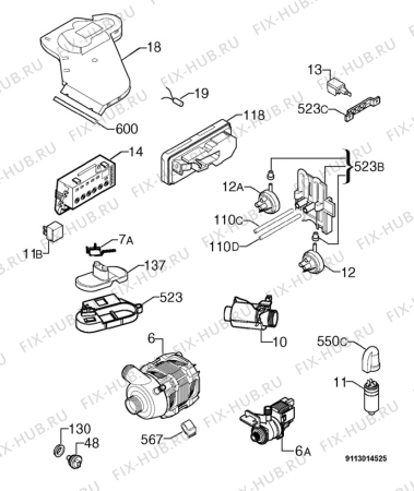 Взрыв-схема посудомоечной машины Juno Electrolux JSI65901E - Схема узла Electrical equipment 268