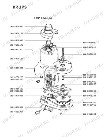 Взрыв-схема кухонного комбайна Krups F7017239(A) - Схема узла 9P000767.7P2