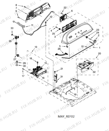 Схема №2 3LWTW5550YW с изображением Вентиль для стиралки Whirlpool 482000097500