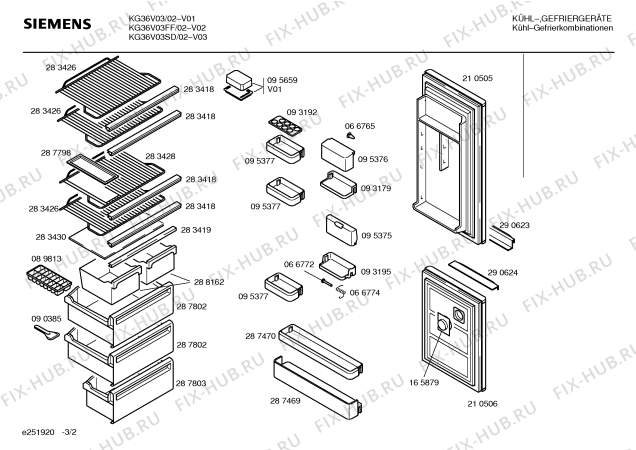 Схема №1 KG36V03FF с изображением Декоративная панель для холодильника Siemens 00290636
