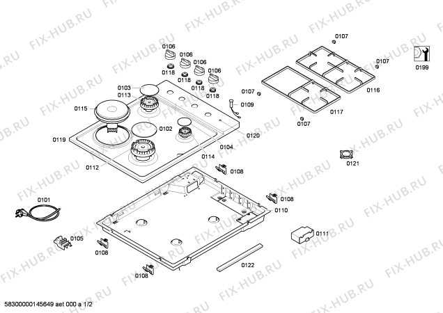 Схема №1 NMU4151LT с изображением Столешница для электропечи Bosch 00249268