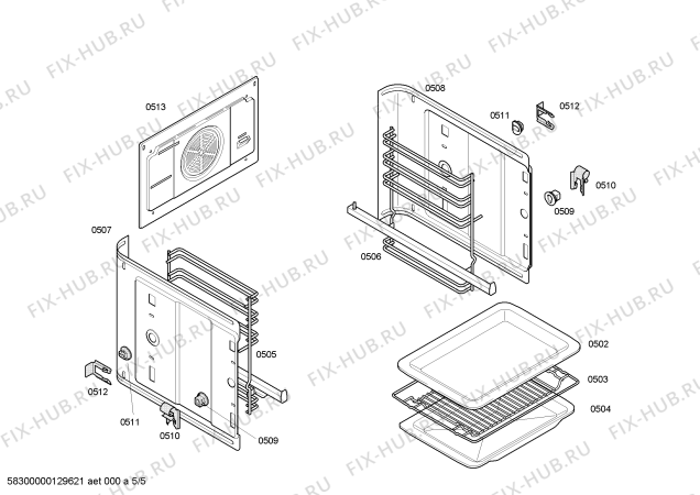 Схема №3 HBN41S320E Horno bosch indep.multif.blnc.c/minutero с изображением Передняя часть корпуса для плиты (духовки) Bosch 00446683