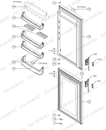 Взрыв-схема холодильника Upo RF33210   -GN365YK-LV-FW (171603, V38001005) - Схема узла 03