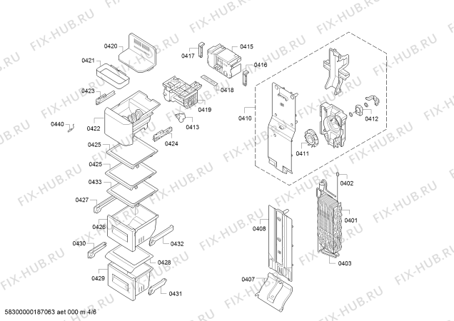Схема №1 KAD90VB204 Side by side с изображением Модуль для холодильника Bosch 12004946