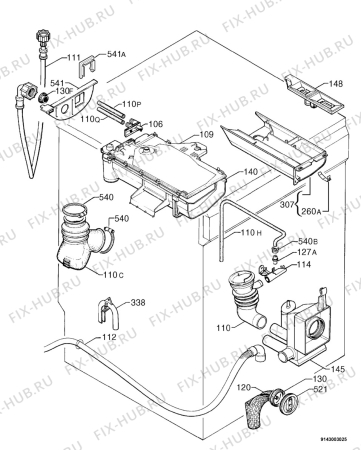 Взрыв-схема стиральной машины Arthurmartinelux AW2127S - Схема узла Hydraulic System 272