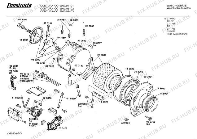 Взрыв-схема стиральной машины Constructa CC19900 CONTURA - Схема узла 03