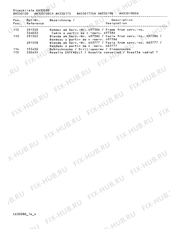 Схема №3 AH340190CH с изображением Планка для вытяжки Bosch 00291101