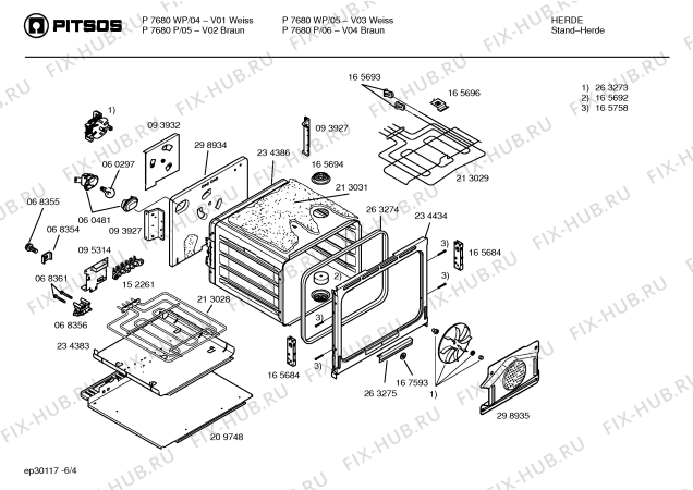 Схема №3 P7680P с изображением Ручка конфорки для духового шкафа Bosch 00169292