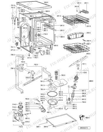Взрыв-схема посудомоечной машины Ignis ADB 750 - Схема узла