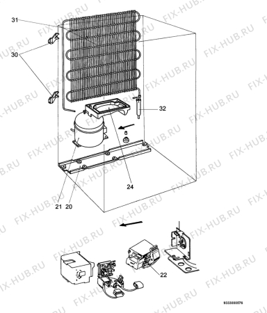 Взрыв-схема холодильника Atlas Savoy SKB164 - Схема узла Cooling system 017