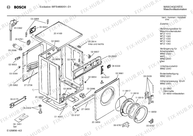 Взрыв-схема стиральной машины Bosch WFS4800 Exclusiv WFS4800 - Схема узла 02