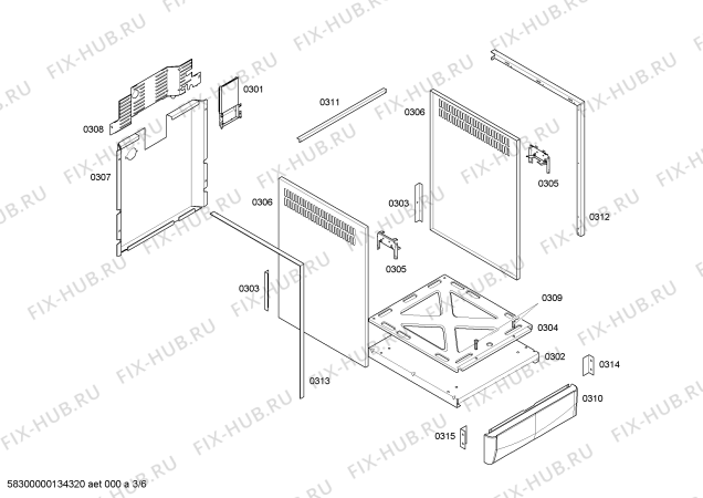 Взрыв-схема плиты (духовки) Continental FEF14X80ED GRAND PRIX I INOX EMB - Схема узла 03