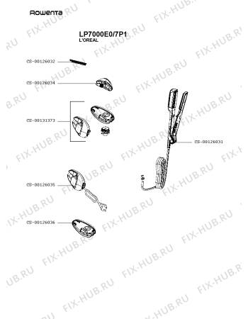 Схема №1 LP7000E0/7P2 с изображением Тэн для электрофена Rowenta CS-00126031
