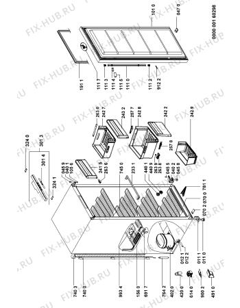 Схема №1 AFG 8060 с изображением Дверца для холодильной камеры Whirlpool 481241610053