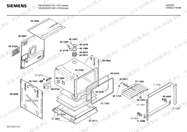 Схема №1 HE22240CC с изображением Панель для плиты (духовки) Siemens 00282078