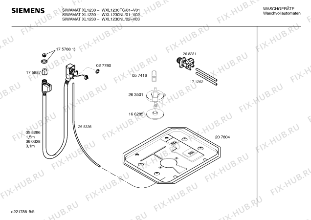 Схема №2 WXL1230NL SIWAMAT XL 1230 с изображением Инструкция по установке и эксплуатации для стиральной машины Siemens 00500163