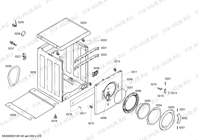 Взрыв-схема стиральной машины Bosch WVG24569TI - Схема узла 02