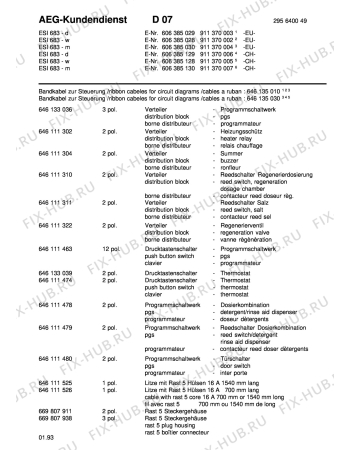 Взрыв-схема посудомоечной машины Electrolux ESI683-M - Схема узла Section6