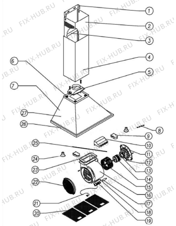 Схема №1 BETA70 с изображением Держатель (защелка) для электровытяжки DELONGHI DAU1570026