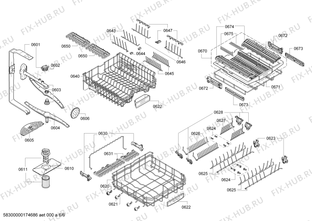 Взрыв-схема посудомоечной машины Siemens SN46V596EU - Схема узла 06