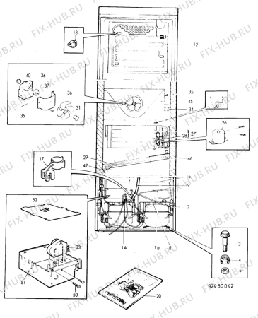 Взрыв-схема холодильника Zanussi DF67/42FF - Схема узла C10 Cold, users manual