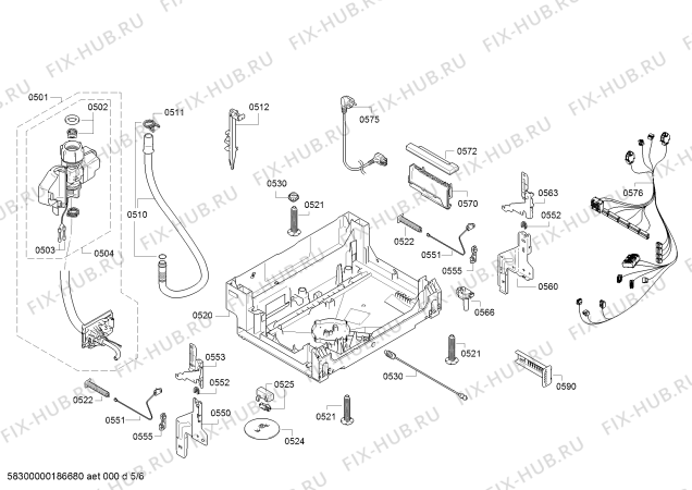 Схема №3 S51L68X1EU с изображением Передняя панель для посудомойки Bosch 00790065